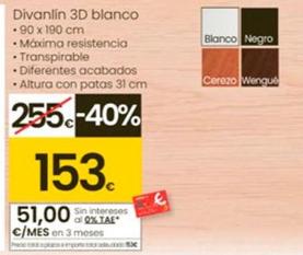Oferta de Divanlín 3d Blanco por 153€ en Eroski