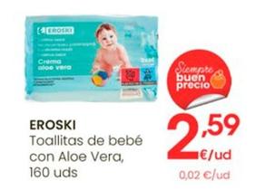 Oferta de Eroski - Toallitas De Bebé Con Aloe Vera por 2,59€ en Eroski