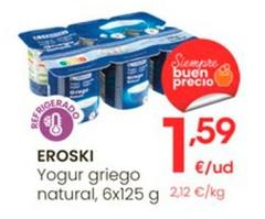 Oferta de Eroski - Yogur Griego Natural por 1,59€ en Eroski
