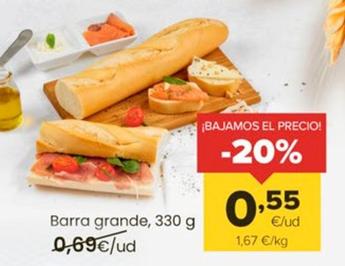 Oferta de Barra Grande por 0,55€ en Autoservicios Familia