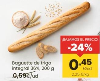 Oferta de Baguette De Trigo Integral por 0,45€ en Autoservicios Familia