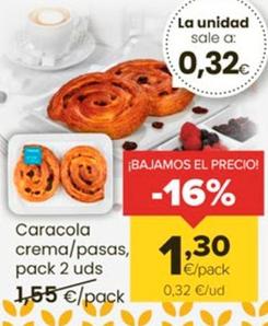 Oferta de Caracola Crema/ Pasas por 1,3€ en Autoservicios Familia