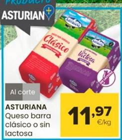Oferta de Asturiana - Queso Barra Clasico O Sin Lactosa por 11,97€ en Autoservicios Familia