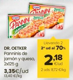 Oferta de Dr Oetker - Panninis De Jamón Y Queso por 3,35€ en Autoservicios Familia