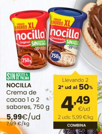Oferta de Nocilla - Crema De Cacao 1 O 2 Sabores por 5,99€ en Autoservicios Familia