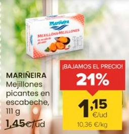 Oferta de Marineira - Mejillones Picantes En Escabeche por 1,15€ en Autoservicios Familia
