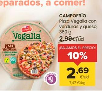 Oferta de Campofrío - Pizza Vegalia Con Verduras Y Queso por 2,69€ en Autoservicios Familia