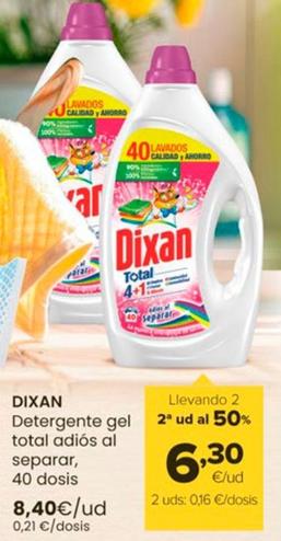 Oferta de Dixan - Detergente Gel Total Adiós Al Separar por 8,4€ en Autoservicios Familia