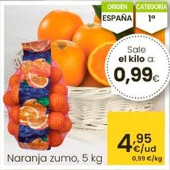 Oferta de Naranja Zumo por 4,95€ en Eroski