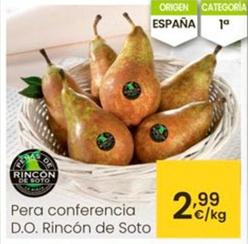 Oferta de Pera Conferencia D.O. Rincon De Soto  por 2,99€ en Eroski
