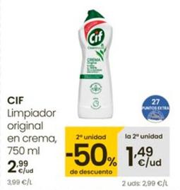 Oferta de Cif - Limpiador Origina; En Crema por 2,99€ en Eroski