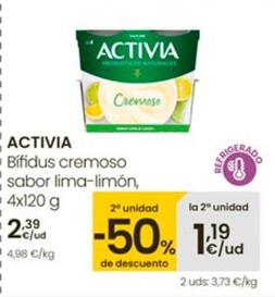 Oferta de Activia - Bifidus Bifidus Cremoso Sabor Lima Limón por 2,39€ en Eroski