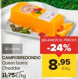 Oferta de Camporredondo - Queso Barra Cheddar por 8,95€ en Autoservicios Familia