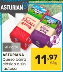 Oferta de Asturiana - Queso Barra Clásico O Sin Lactosa por 11,97€ en Autoservicios Familia