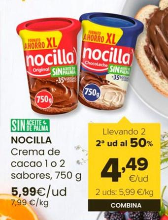 Oferta de Nocilla - Crema De Cacaolo 2 Sabores por 5,99€ en Autoservicios Familia