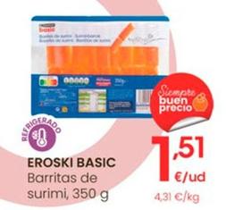 Oferta de Eroski Basic - Barritas De Surimi por 1,51€ en Eroski