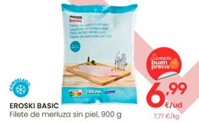 Oferta de Eroski Basic - Filete De Merluza Sin Piel por 6,99€ en Eroski