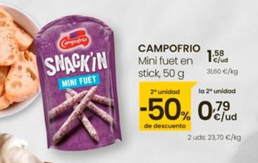 Oferta de Campofrío - Mini Fuet En Stick por 1,58€ en Eroski