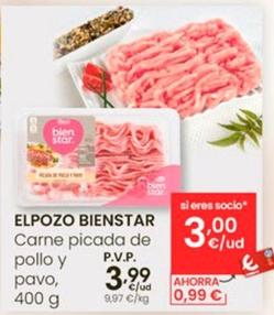 Oferta de Elpozo Bienstar - Carne Picada De Pollo Y Pavo por 3,99€ en Eroski