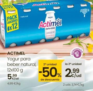 Oferta de Actimel - Yogur Para Beber Natural por 5,99€ en Eroski