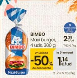 Oferta de Bimbo - Maxi Burger por 2,29€ en Eroski
