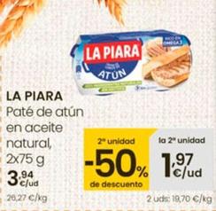 Oferta de La Piara - Paté De Atún En Aceite Natural por 3,94€ en Eroski