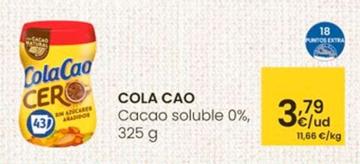 Oferta de Cola Cao - Cacao Soluble 0% por 3,79€ en Eroski