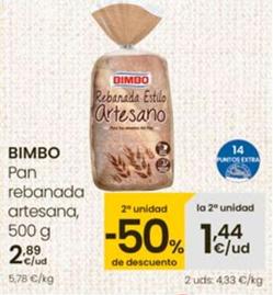 Oferta de Bimbo - Pan Rebanada Artesana por 2,89€ en Eroski