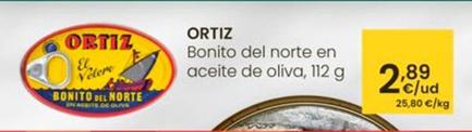 Oferta de Ortiz - Bonito Del Norte En Aceite De Oliva por 2,89€ en Eroski