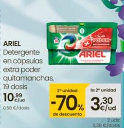 Oferta de Ariel - Detergente En Cápsulas Extra Poder Quitamanchas por 10,99€ en Eroski