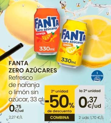 Oferta de Fanta - Zero Azúcares Refresco De Naranja por 0,75€ en Eroski