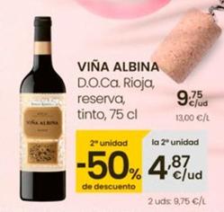 Oferta de Viña Albina - D.O.Ca. Rioja, Reserva, Tinto por 9,75€ en Eroski