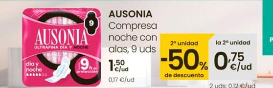 Oferta de Ausonia - Compresa Noche Con Alas por 1,5€ en Eroski