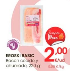 Oferta de Eroski - Basic Bacon Cocido Y Ahumado por 2€ en Eroski