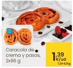 Oferta de Caracola De Crema Y Pasas por 1,39€ en Eroski