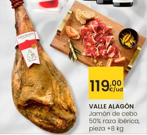 Oferta de Valle Alagón - Jamón De Cebo 50% Raza Ibérica por 119€ en Eroski