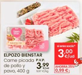 Oferta de Elpozo - Bienstar Carne Picada De Pollo Y Pavo por 3,99€ en Eroski