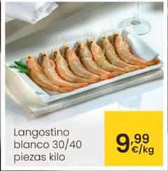 Oferta de Langostino Blanco por 9,99€ en Eroski