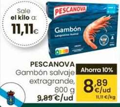 Oferta de Pescanova - Gambón Salvaje Extragrande por 8,89€ en Eroski