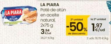 Oferta de La Piara - Paté De Atún En Aceite Natural por 3,94€ en Eroski