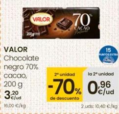 Oferta de Valor - Chocolate Negro 70% Cacao por 3,2€ en Eroski