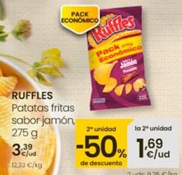 Oferta de Ruffles - Patatas Fritas Sabor Jamón por 3,39€ en Eroski
