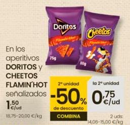 Oferta de En Los Aperitivos Doritos Y Cheetos Flamin Hot por 1,5€ en Eroski