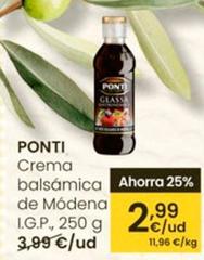 Oferta de Ponti - Crema Balsámica De Módena I.G.P. por 2,99€ en Eroski