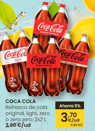 Oferta de Coca-cola - Refresco De Cola Original, Light, Zero O Zero Zero por 3,7€ en Eroski