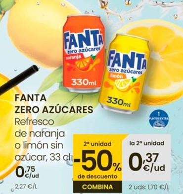 Oferta de Fanta - Zero Azúcares Refresco De Naranja / Limón por 0,75€ en Eroski