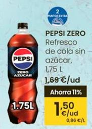 Oferta de Pepsi - Zero Refresco De Cola Sin Azúcar por 1,5€ en Eroski