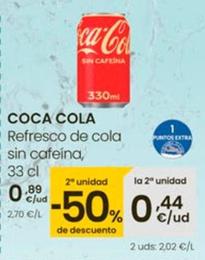 Oferta de Coca-cola - Refresco De Cola Sin Cafeína por 0,89€ en Eroski