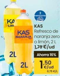 Oferta de Kas - Refresco De Naranja Naranja Zero / Limón por 1,5€ en Eroski