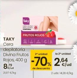 Oferta de Taky - Cera Depilatoria Divina Frutos Rojos por 8,79€ en Eroski